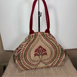ATENTI Betty Bag Madrid Red and Beige Patterned Women's Grandmacore Doctor’s Bag
